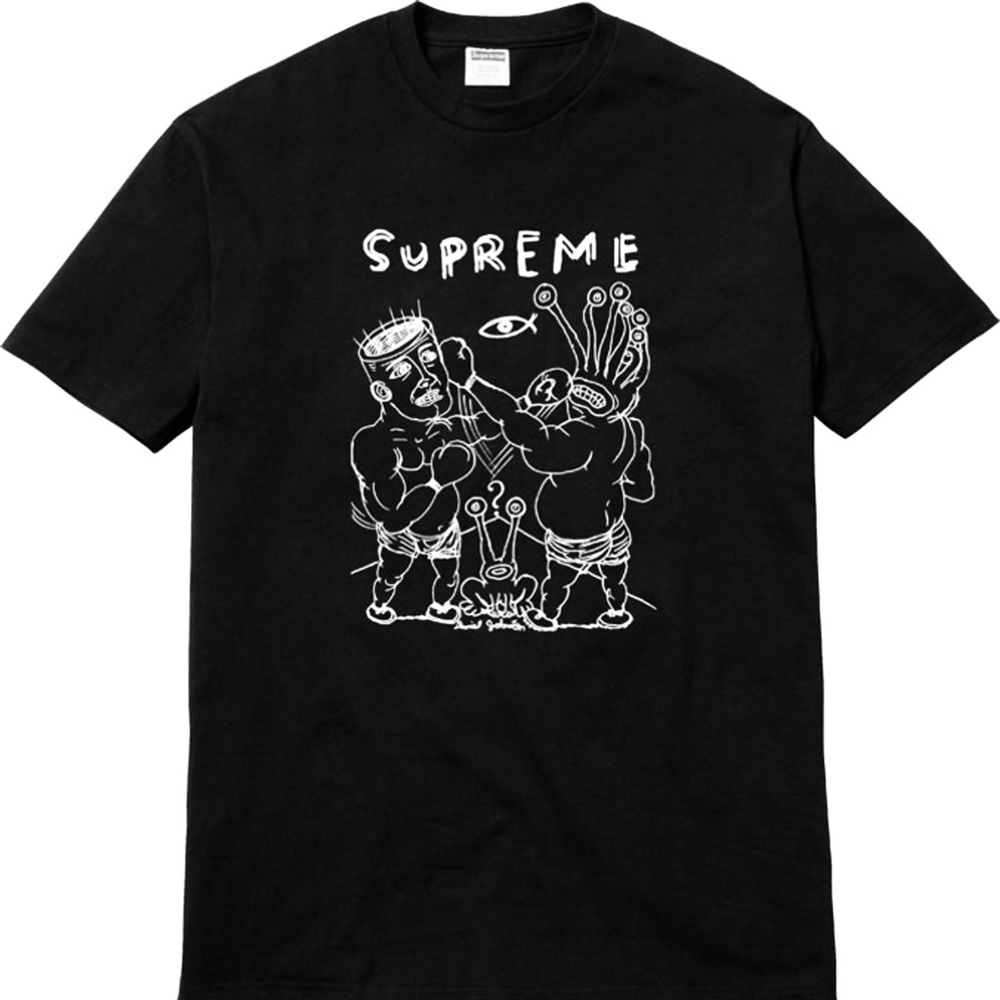 SUPREME X DANIEL JOHNSTON graphic design men's size Large tee